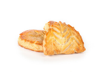French apple turnover pastry on a white background