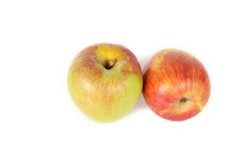 Two apples on a white background