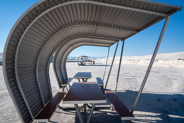 Picnic shelter at White Sands National Park