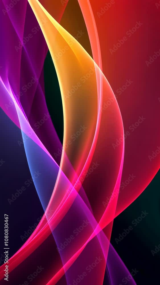 Poster vibrant abstract background with flowing purple and blue curves, vibrant design projects and artisti