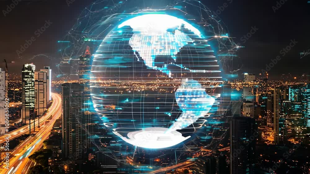 Poster ai driven smart city governance depicted an abstract design where artificial intelligence analyzes c