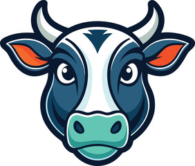 cow head logo creative icon 