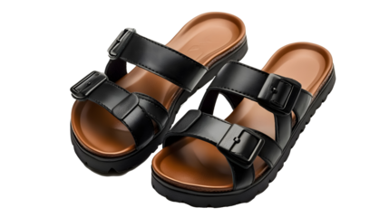 Sandal shoes on a transparent background. isolated background.
