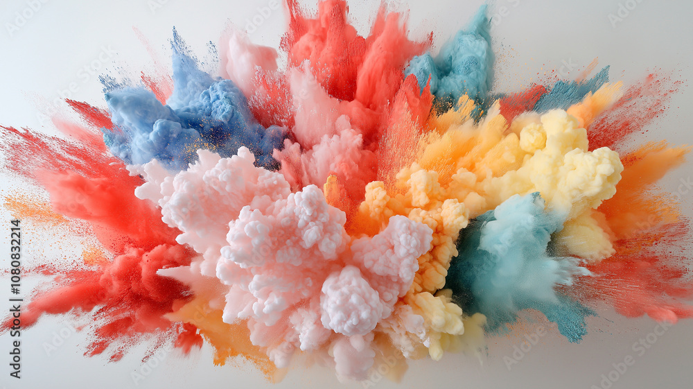 Aufkleber vibrant explosion of colorful powder creating dynamic and artistic display
