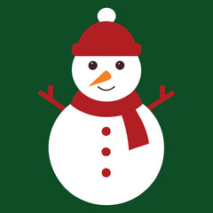 Christmas snowman vector illustration