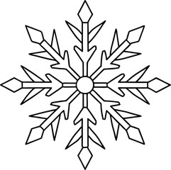 Christmas line art snowflake 