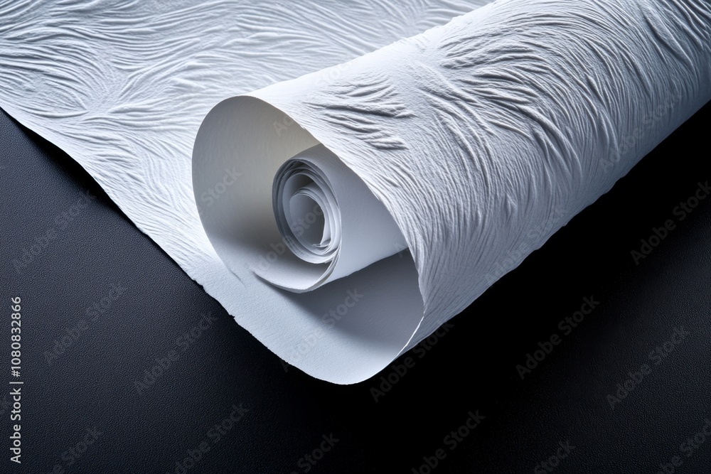 Poster A close-up of a paperâ€™s fine fibers under light, showing the subtle details and texture