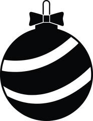 black christmas ball with ribbon