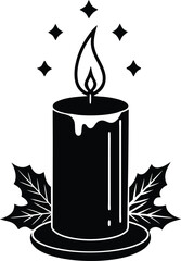 Christmas candle vector illustration