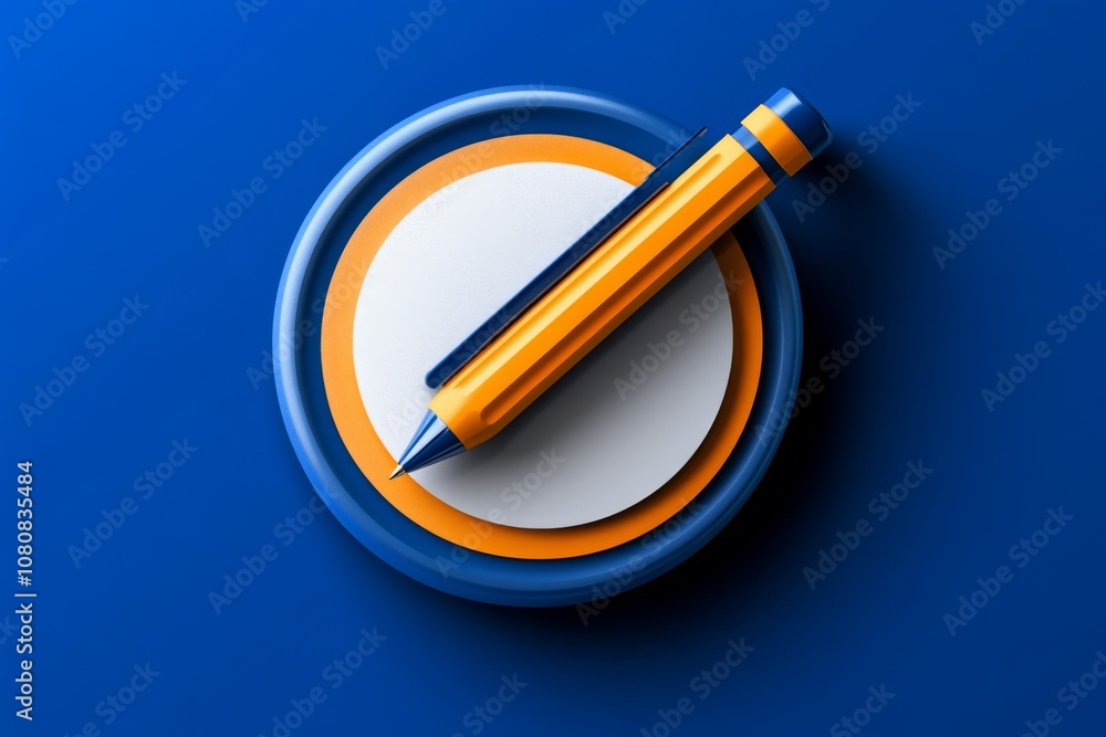 Poster a minimalist icon of a blank paper with a single line drawn across, symbolizing creativity in a simp