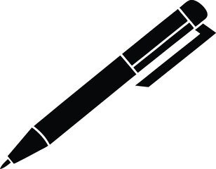 pen silhouette vector, pen icon black 