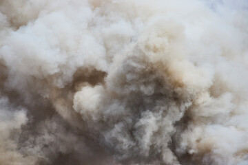 Swirling Smoke of Scrap Yard Fire Motion Perspective