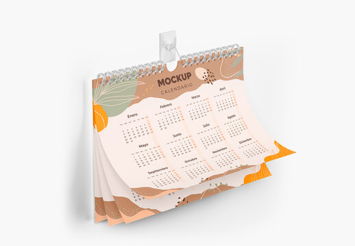 Horizontal Wall Calendar Mockup