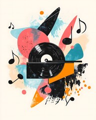 Obraz premium surreal collage vintage ,retro Collage of trendy halftone elements Contemporary vector art illustration