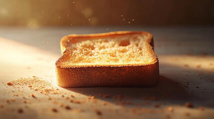 Toasted bread with a golden crust and soft interior