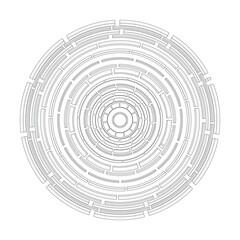 3D circular pattern. Style wireframe model. Vector