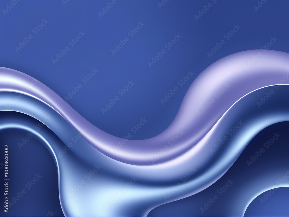 Poster abstract wave patterns in soothing blue tones create a calming visual effect, reminiscent of gentle 