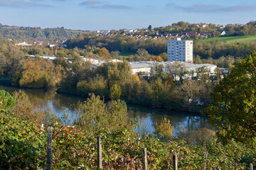 Breathtaking and scenic autumn landscape showcasing the beauty of a river and nature