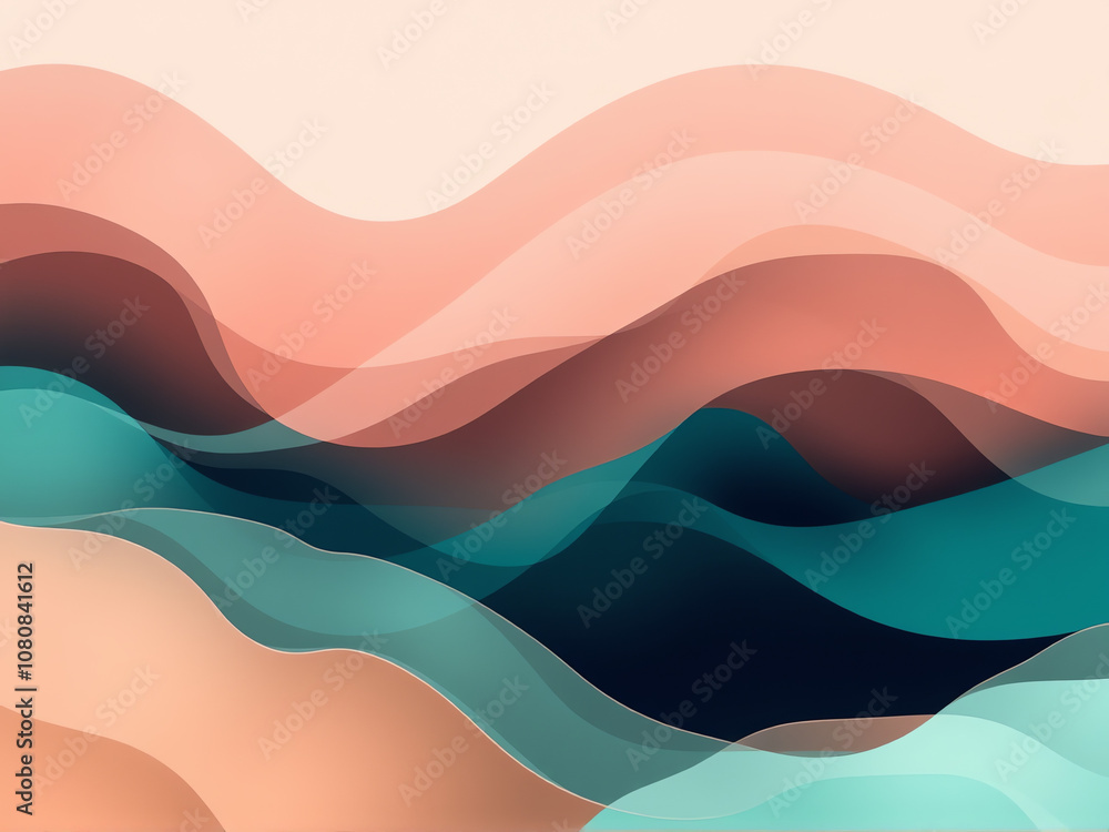 Aufkleber abstract waves of color blending together in soothing layers create a serene visual experience for r