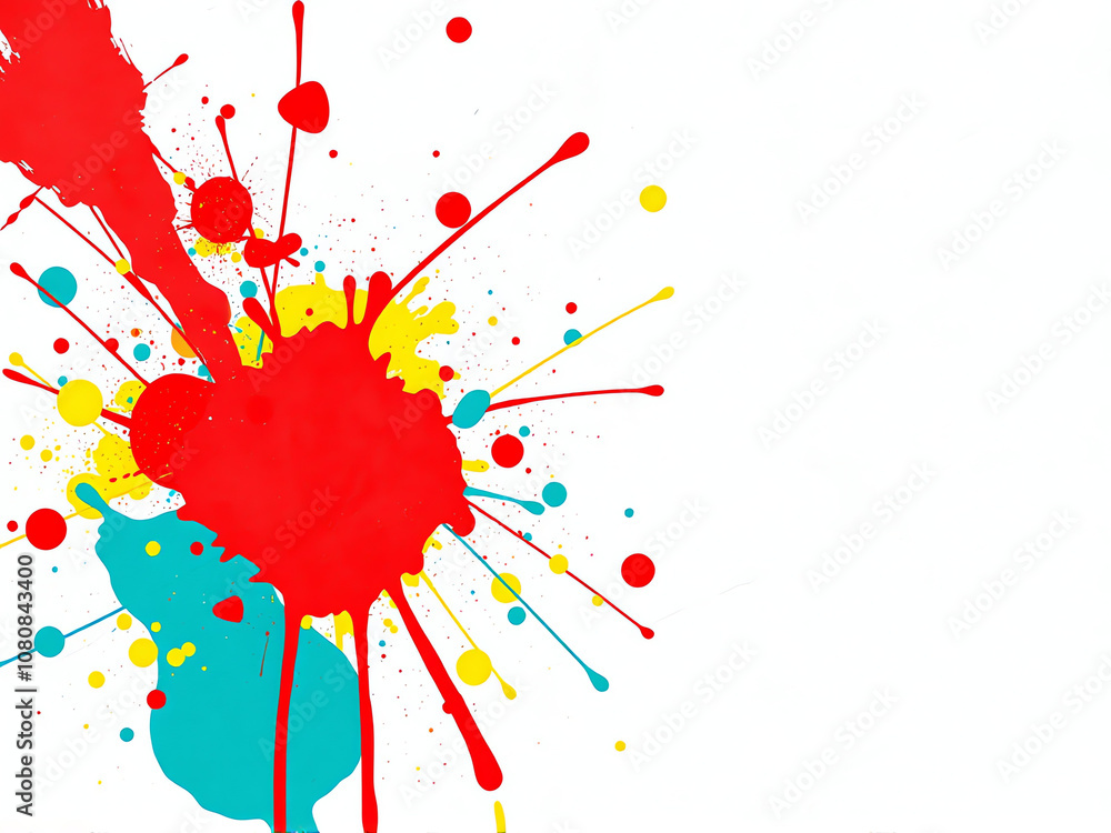Poster colorful paint splashes create a dynamic abstract backdrop ideal for artistic projects or modern dec