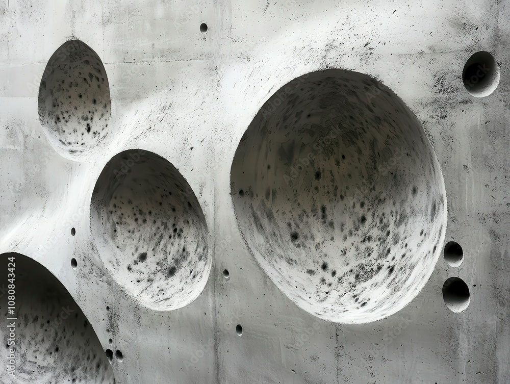 Aufkleber smooth concrete surface with subtle variations and unique shapes forming an abstract artistic compos