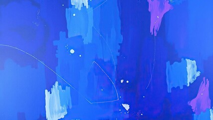 Naklejka premium Abstract expressionist painting of deep blues and purples, melancholic, expressionist