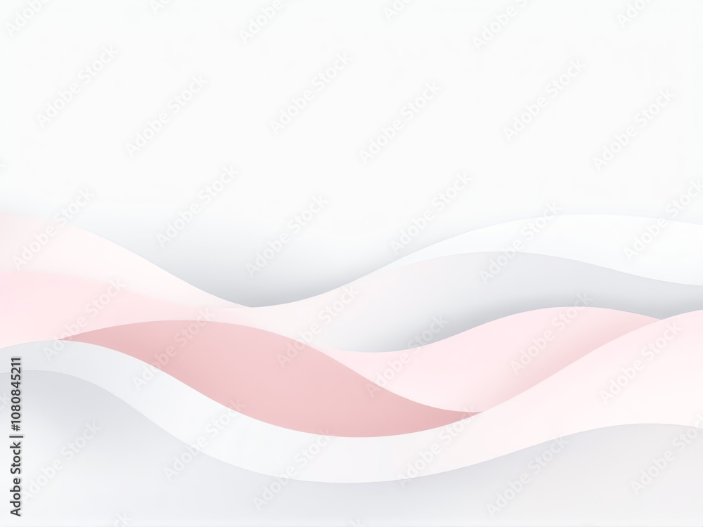 Poster soft pink and white abstract waves create a calming backdrop for design projects and artistic endeav