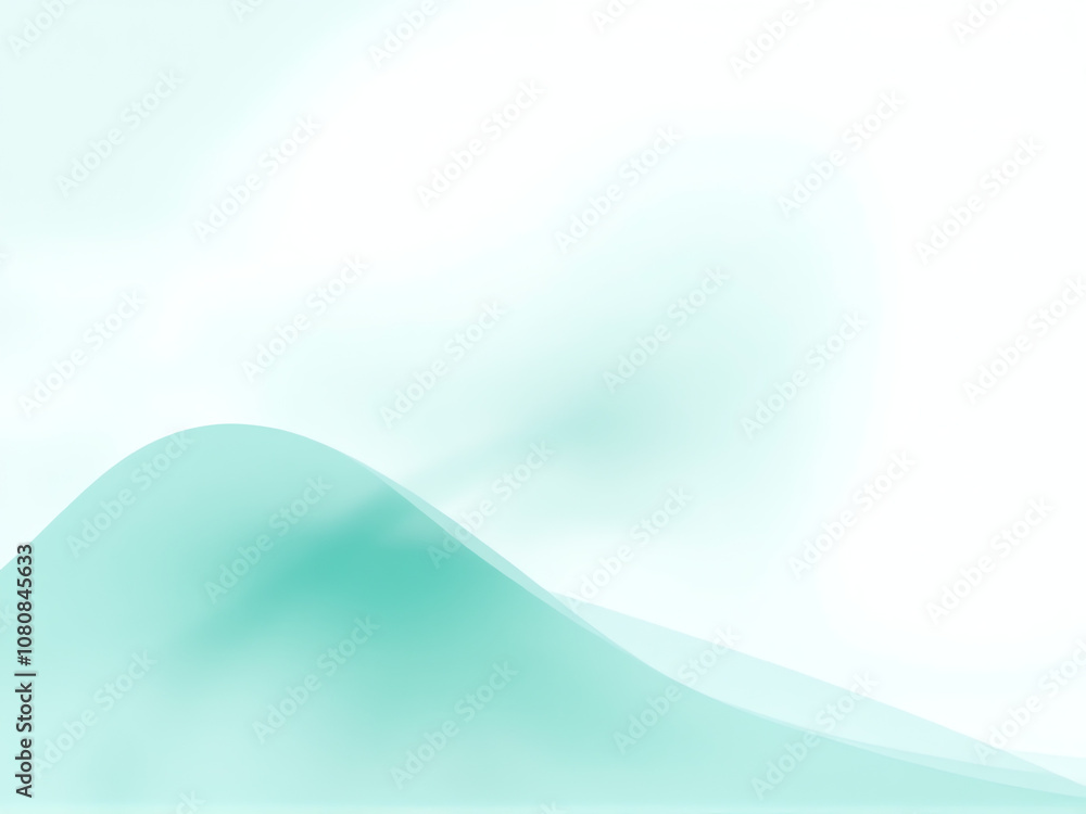 Poster soft waves of teal flow gently in a serene landscape, creating a calm and tranquil atmosphere for re