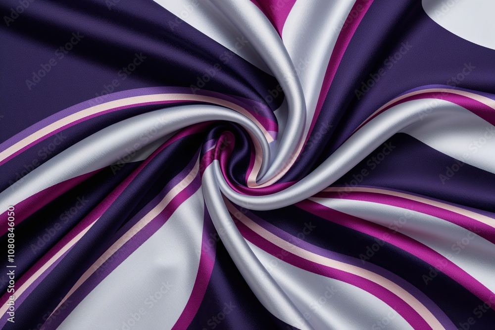 Aufkleber satin fabric with gradient flow and multilayered wavy design