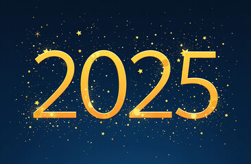 Numbers 2025 shine brightly against a dark, starry background.