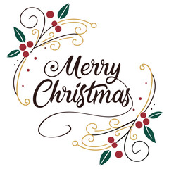 Elegant Merry Christmas Calligraphy Design