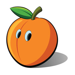 3d rendering of beautiful colorful peach cartoon