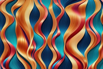 3D Visualized Colorful Wave Patterns Background for Stunning Visual Effects
