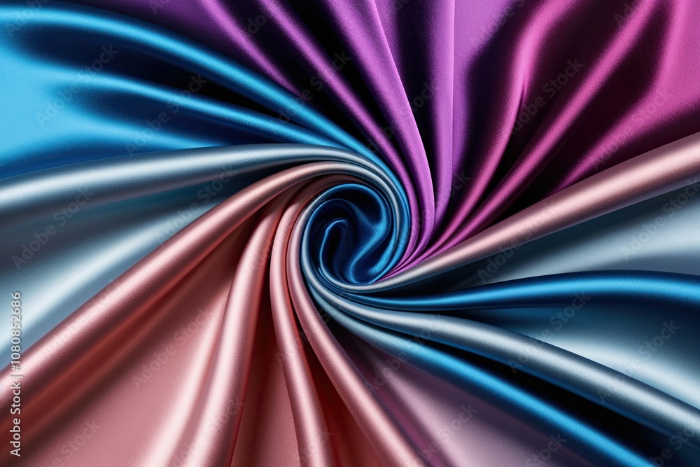 Poster winding satin fabric with multilayered wavy gradient pattern