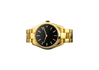 gold watch isolated on transparent background