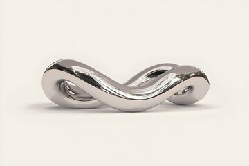 Smooth Metallic Sculpture Representing Infinity with Curved and Flowing Lines Perfect for Modern Design and Abstract Art Interventions