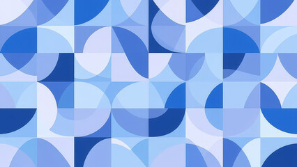 Abstract geometric pattern consisting of a variety of overlapping shapes in blue and purple creating a sophisticated and stylish look.