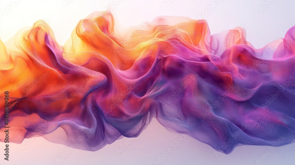 Poster abstract colorful wave-like patterns in soft, flowing textures.