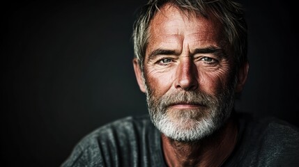 Obraz premium Portrait of a Man with Grey Hair and Beard