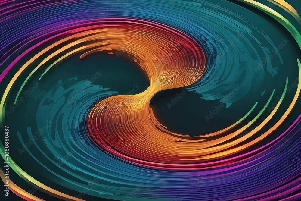 Poster dynamic ripple effect featuring vibrant 3d flutter and pulsating patterns