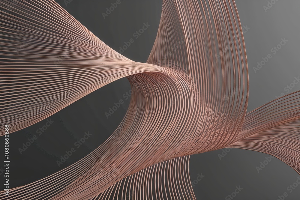 Poster 3d rendered dynamic flowing curve lines background design
