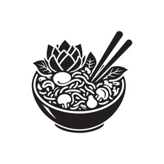 Fototapeta premium Simple Vector Icon of a Pad Kra Pao – Logo Design Illustration