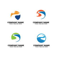 Colorful Abstract Logo Designs With Sun and Path Motifs