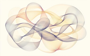 Fototapeta premium Abstract art display featuring flowing curves and soft colors in a delicate, intertwined formation on a light background