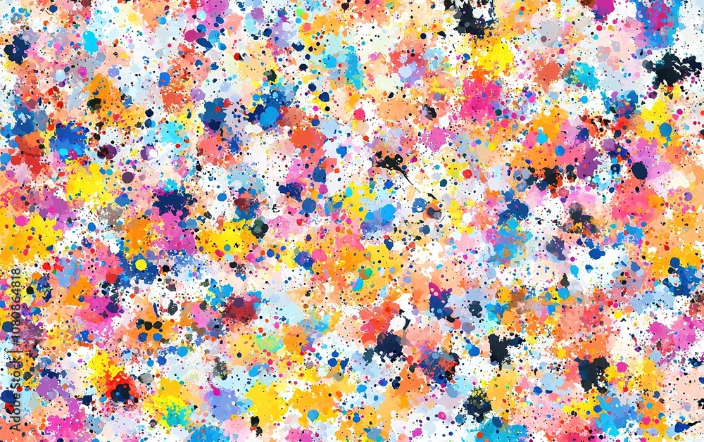 Aufkleber vibrant abstract art featuring a spectrum of colorful splashes created with paint on a white backgro
