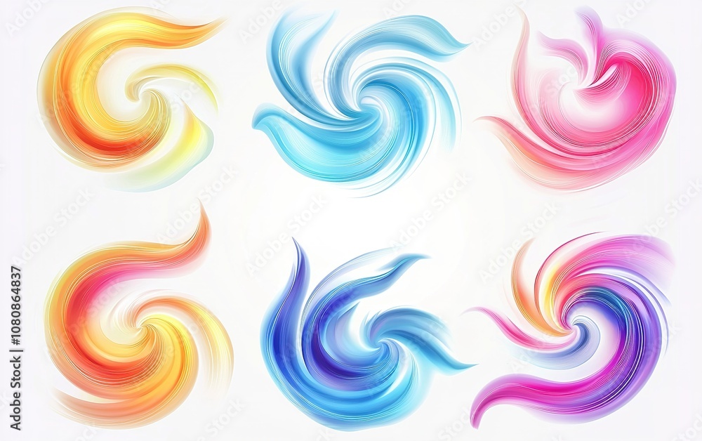 Poster colorful swirling patterns representing motion and creativity in a vibrant artistic display, capturi