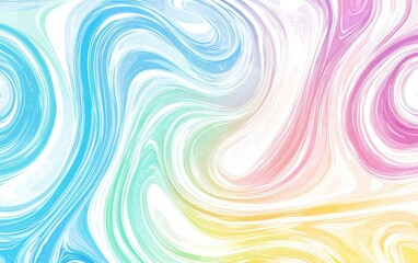 Fototapeta premium Colorful abstract swirl patterns with blue, pink, and yellow tones creating a vibrant visual effect in a playful design