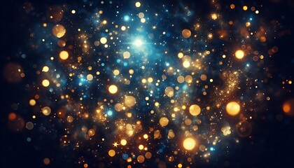 Fototapeta premium Abstract background with Golden Particles and Twinkling Stars