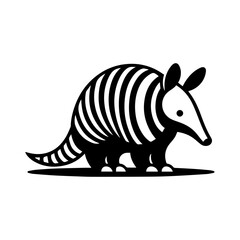 Simple Vector Icon of a Armadillo  – Logo Design Illustration