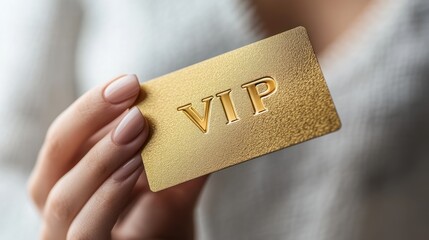 Gold VIP Card in Hand